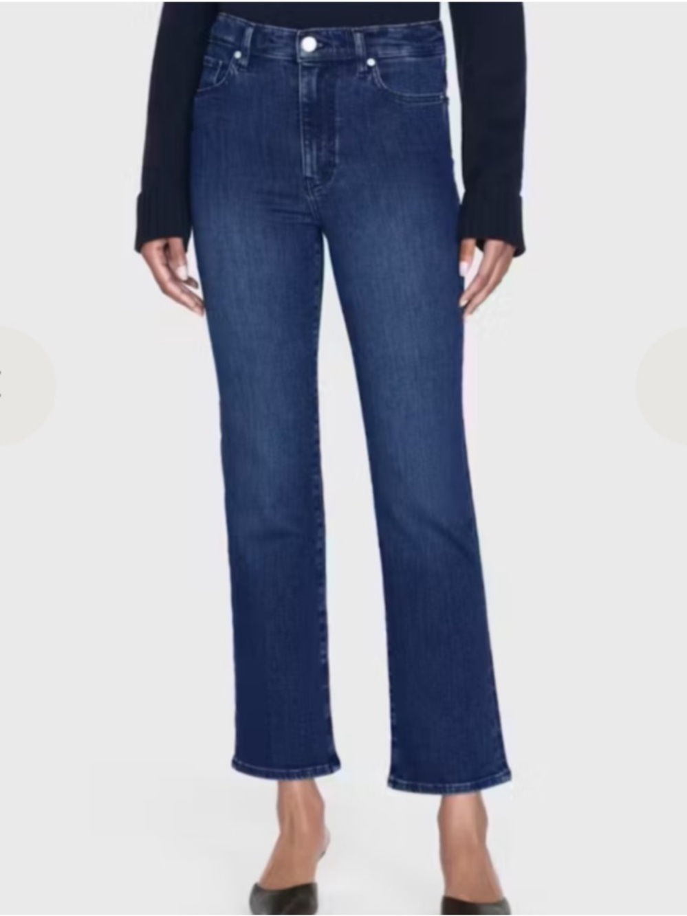 Frame Denim Le Sleek Straight Jeans in Thunderstorm High Rise Straight Ankle 29